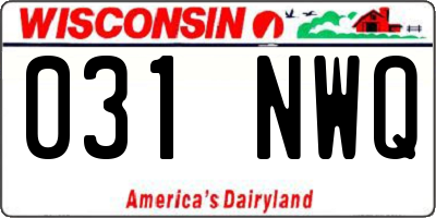 WI license plate 031NWQ