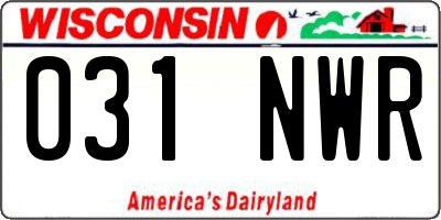 WI license plate 031NWR