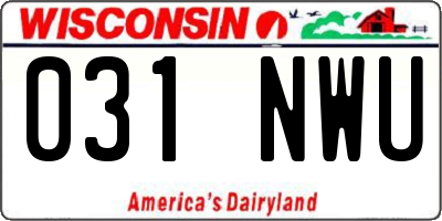 WI license plate 031NWU