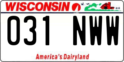 WI license plate 031NWW