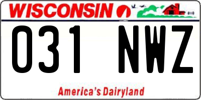 WI license plate 031NWZ