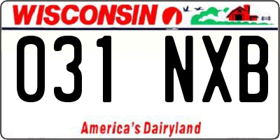 WI license plate 031NXB