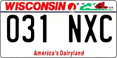 WI license plate 031NXC