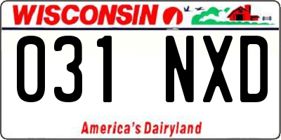 WI license plate 031NXD