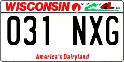 WI license plate 031NXG