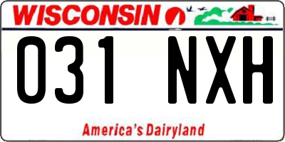 WI license plate 031NXH