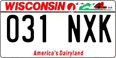 WI license plate 031NXK