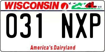 WI license plate 031NXP