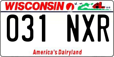 WI license plate 031NXR