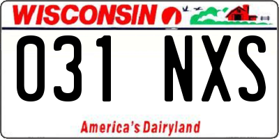 WI license plate 031NXS