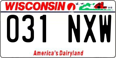 WI license plate 031NXW