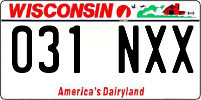 WI license plate 031NXX