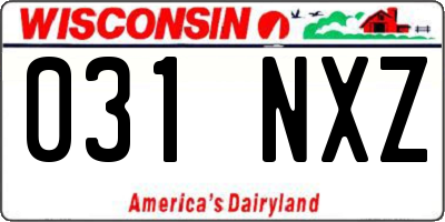 WI license plate 031NXZ