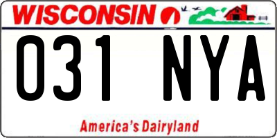 WI license plate 031NYA