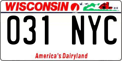 WI license plate 031NYC