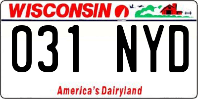 WI license plate 031NYD