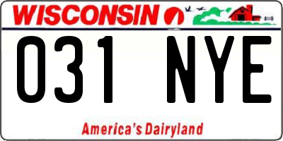 WI license plate 031NYE