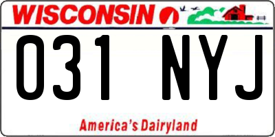 WI license plate 031NYJ