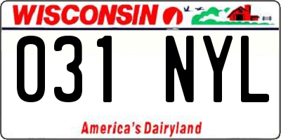 WI license plate 031NYL