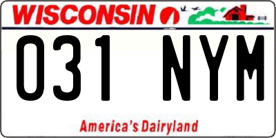 WI license plate 031NYM