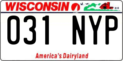 WI license plate 031NYP