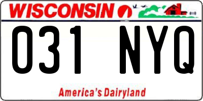 WI license plate 031NYQ
