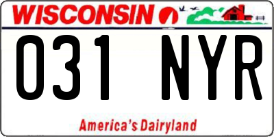 WI license plate 031NYR