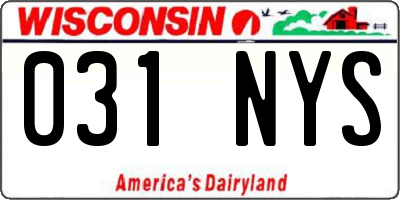 WI license plate 031NYS