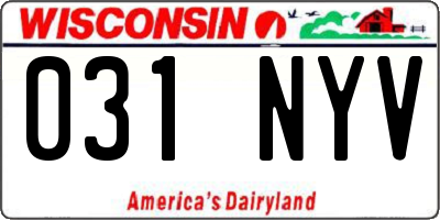 WI license plate 031NYV