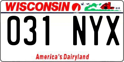 WI license plate 031NYX