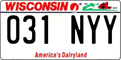 WI license plate 031NYY