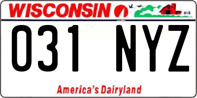 WI license plate 031NYZ