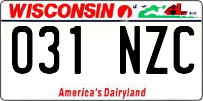WI license plate 031NZC