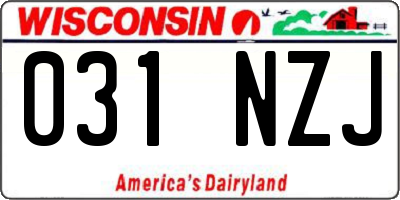 WI license plate 031NZJ