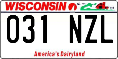 WI license plate 031NZL