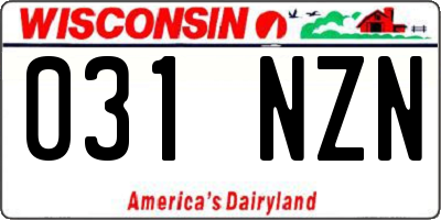 WI license plate 031NZN