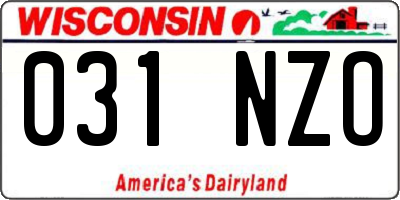 WI license plate 031NZO
