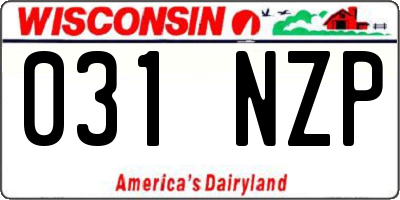 WI license plate 031NZP