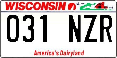 WI license plate 031NZR