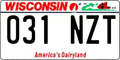 WI license plate 031NZT