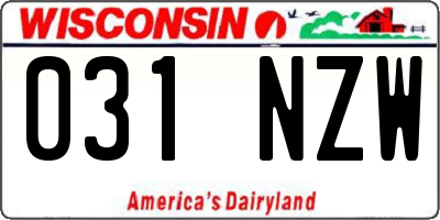 WI license plate 031NZW