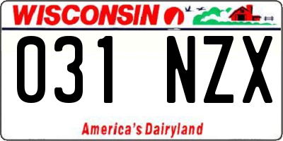 WI license plate 031NZX