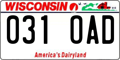 WI license plate 031OAD