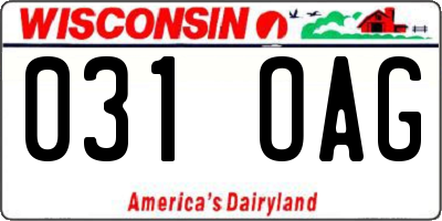 WI license plate 031OAG