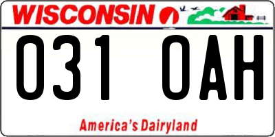 WI license plate 031OAH