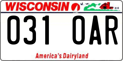 WI license plate 031OAR