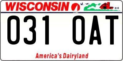 WI license plate 031OAT