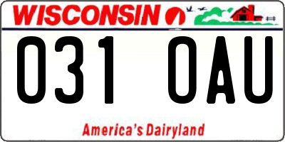 WI license plate 031OAU