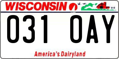 WI license plate 031OAY