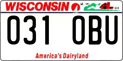 WI license plate 031OBU